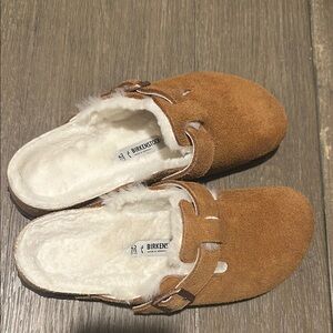 Birkenstock Brown Suede Clogs